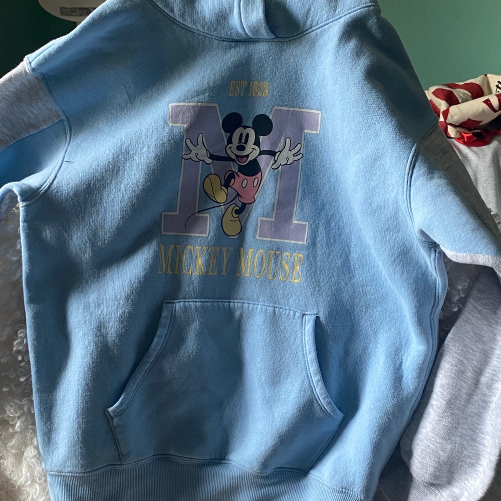 Disney Light Blue Mickey Mouse Kids Hoodie